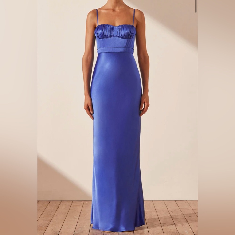 Blue A-line Bridesmaid Dress